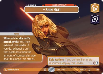 Image of Shin Hati - Eager Adversary (Showcase) (782) - Ashes of the Empire Foil