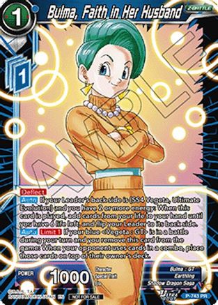 Image of Bulma, Faith in Her Husband (Ultra-Bout Series Tournament Pack Vol.3) (P-743) - Tournament Promotion Cards