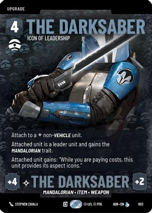 Image of The Darksaber - Icon of Leadership (Prestige) (803) - Ashes of the Empire