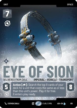 Image of Eye of Sion - Delivered from Exile (Prestige) (815) - Ashes of the Empire