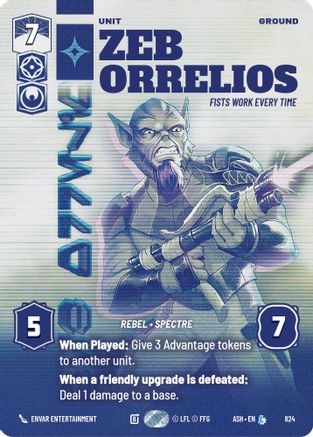 Image of Zeb Orrelios - Fists Work Every Time (Prestige) (824) - Ashes of the Empire