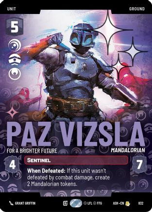 Image of Paz Vizsla - For a Brighter Future (Prestige Foil) (832) - Ashes of the Empire Foil