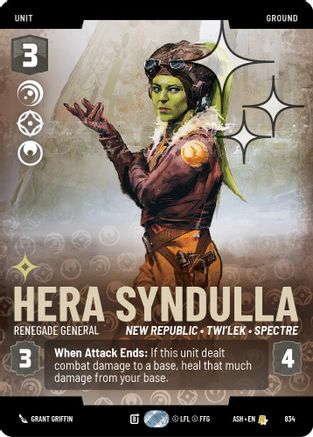 Image of Hera Syndulla - Renegade General (Prestige Foil) (834) - Ashes of the Empire Foil