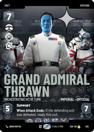 Image of Grand Admiral Thrawn - Orchestrating His Return (Prestige Foil) (835) - Ashes of the Empire Foil