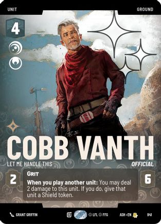 Image of Cobb Vanth - Let Me Handle This (Prestige Foil) (841) - Ashes of the Empire Foil
