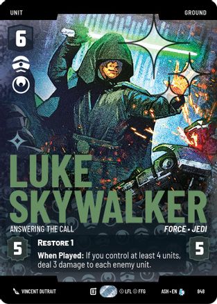 Image of Luke Skywalker - Answering the Call (Prestige Foil) (848) - Ashes of the Empire Foil
