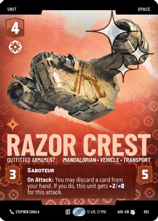 Image of Razor Crest - Outfitted Armament (Prestige Foil) (852) - Ashes of the Empire Foil
