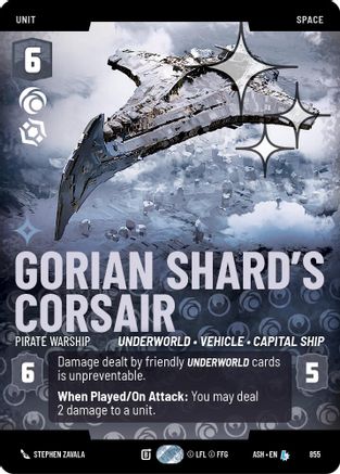 Image of Gorian Shard's Corsair - Pirate Warship (Prestige Foil) (855) - Ashes of the Empire Foil