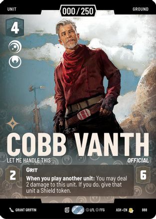 Image of Cobb Vanth - Let Me Handle This (Serialized) (888) - Ashes of the Empire Foil