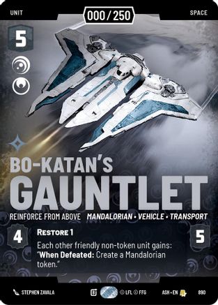 Image of Bo-Katan's Gauntlet - Reinforce from Above (Serialized) (890) - Ashes of the Empire Foil