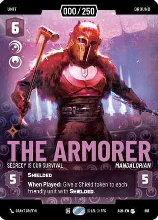 Image of The Armorer - Secrecy is Our Survival (Serialized) (891) - Ashes of the Empire Foil
