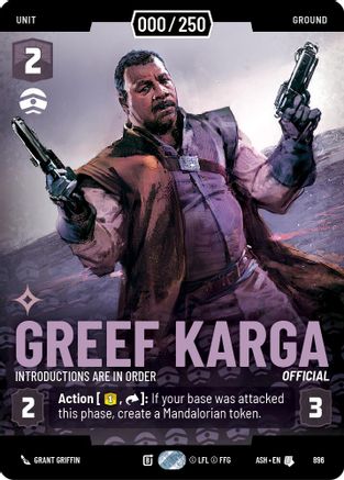 Image of Greef Karga - Introductions are in Order (Serialized) (896) - Ashes of the Empire Foil