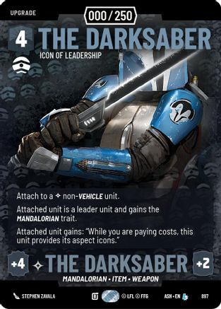 Image of The Darksaber - Icon of Leadership (Serialized) (897) - Ashes of the Empire Foil