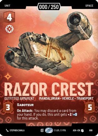 Image of Razor Crest - Outfitted Armament (Serialized) (899) - Ashes of the Empire Foil