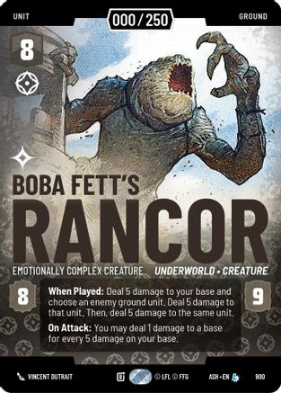 Image of Boba Fett's Rancor - Emotionally Complex Creature (Serialized) (900) - Ashes of the Empire Foil
