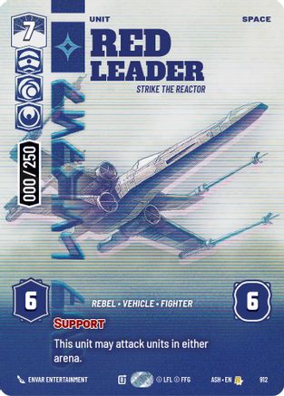 Image of Red Leader - Strike the Reactor (Serialized) (912) - Ashes of the Empire Foil