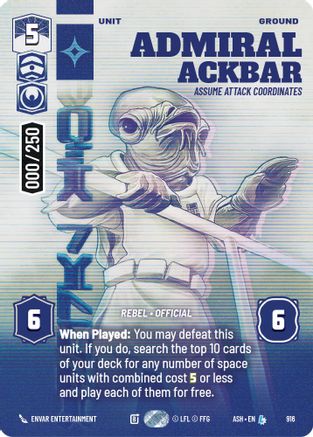 Image of Admiral Ackbar - Assume Attack Coordinates (Serialized) (916) - Ashes of the Empire Foil