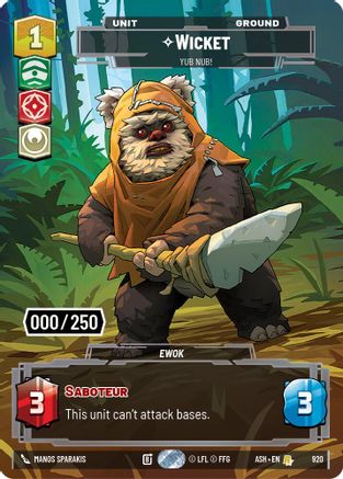 Image of Wicket - Yub Nub! (Serialized) (920) - Ashes of the Empire Foil