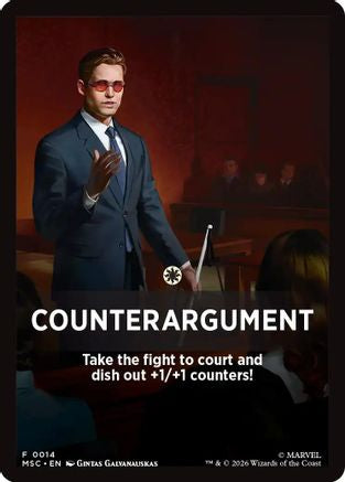 Image of Counterargument Theme Card (MSC-014) - Commander: Marvel Super Heroes