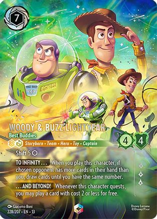 Image of Woody & Buzz Lightyear - Best Buddies (Enchanted) (228/207) - Attack of the Vine Holofoil