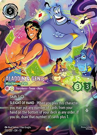 Image of Aladdin & Genie - Mischievous Pals (Enchanted) (232/207) - Attack of the Vine Holofoil