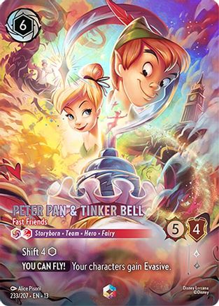 Image of Peter Pan & Tinker Bell - Fast Friends (Enchanted) (233/207) - Attack of the Vine Holofoil