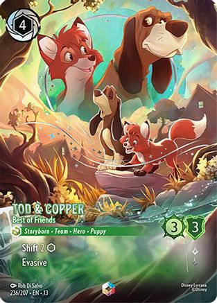 Image of Tod & Copper - Best of Friends (Enchanted) (236/207) - Attack of the Vine Holofoil