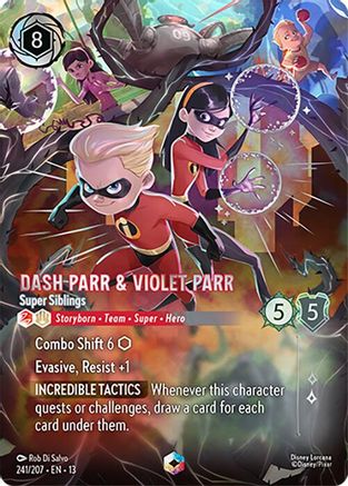 Image of Dash Parr & Violet Parr - Super Siblings (Enchanted) (241/207) - Attack of the Vine Holofoil