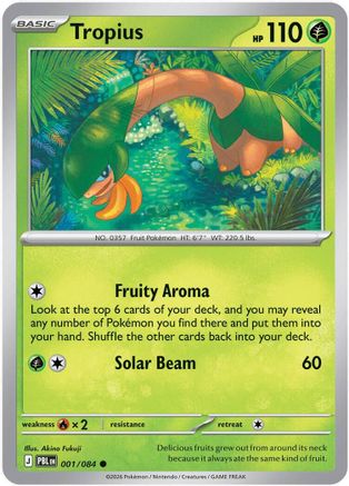 Image of Tropius 001  - Reverse Holofoil ME05 Pitch Black - Common