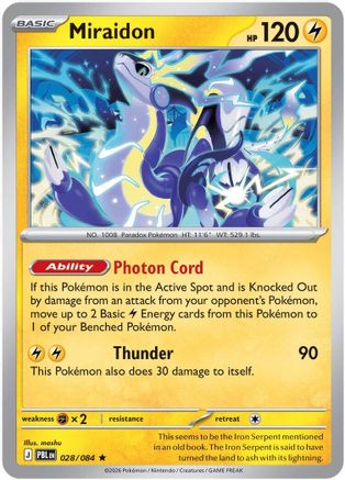 Image of Miraidon 028  - Reverse Holofoil ME05 Pitch Black - Rare