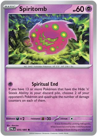 Image of Spiritomb 035  - Reverse Holofoil ME05 Pitch Black - Rare