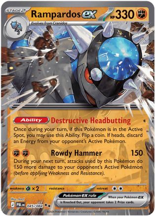 Image of Rampardos ex 045/084  - Holofoil ME05 Pitch Black - Double Rare