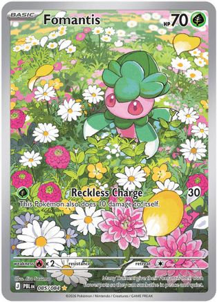 Image of Fomantis 085/084  - Holofoil ME05 Pitch Black - Illustration Rare
