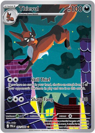 Image of Thievul 092/084  - Holofoil ME05 Pitch Black - Illustration Rare