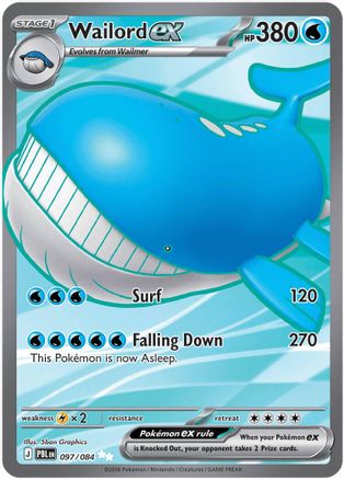Image of Wailord ex 097/084  - Holofoil ME05 Pitch Black - Ultra Rare