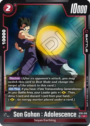 Image of Son Gohan : Adolescence - ST01-010 (ST01-010) - Story Booster 01 Holofoil