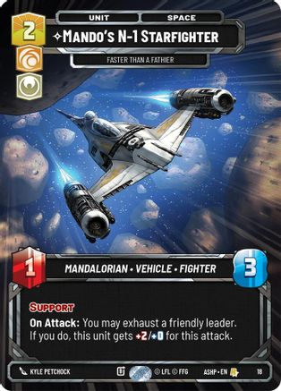 Image of Mando's N-1 Starfighter - Faster than a Fathier (18) - Ashes of the Empire  Weekly Play Promos