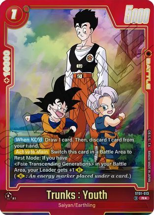 Image of Trunks : Youth - ST01-013 (Alternate Art) (ST01-013) - Story Booster 01 Holofoil