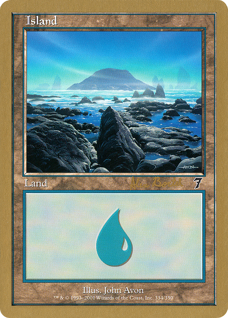 Image of Island (334) - 2001 Alex Borteh (7ED) (WCD-) - World Championship Decks 2001