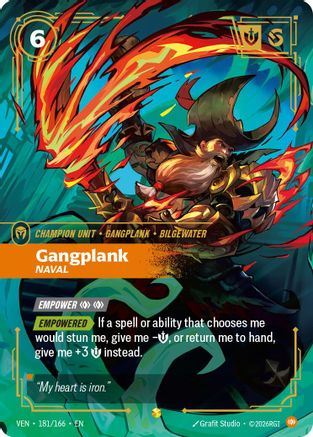 Image of Gangplank, Naval (Overnumbered) (181/166) - Vendetta Foil