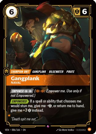 Image of Gangplank, Naval (086/166) - Vendetta Foil