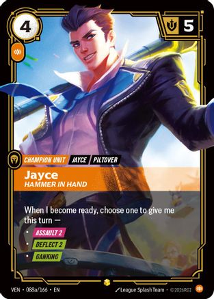 Image of Jayce, Hammer in Hand (Alternate Art) (088a/166) - Vendetta Foil