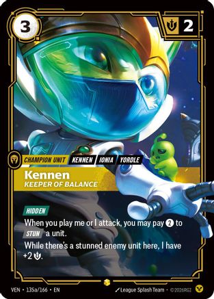 Image of Kennen, Keeper of Balance (Alternate Art) (135a/166) - Vendetta Foil