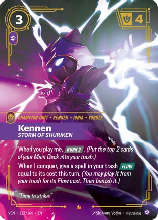 Image of Kennen, Storm of Shuriken (113/166) - Vendetta Foil