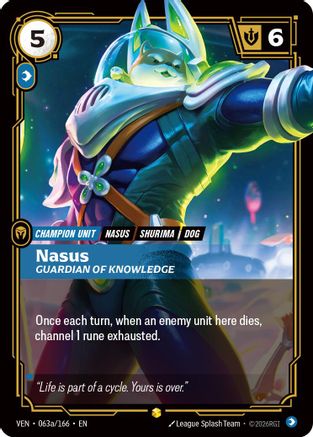 Image of Nasus, Guardian of Knowledge (Alternate Art) (063a/166) - Vendetta Foil