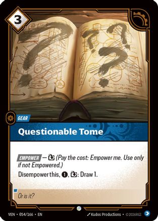 Image of Questionable Tome (054/166) - Vendetta