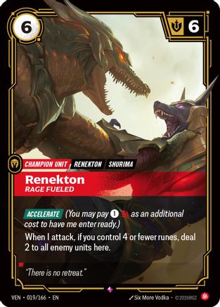 Image of Renekton, Rage Fueled (019/166) - Vendetta Foil