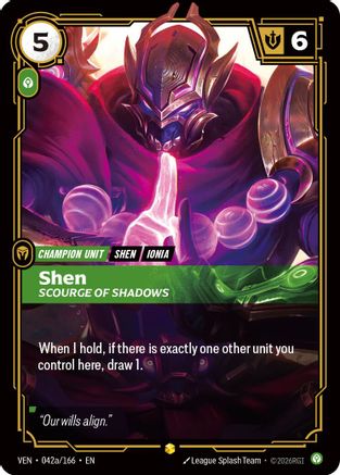 Image of Shen, Scourge of Shadows (Alternate Art) (042a/166) - Vendetta Foil