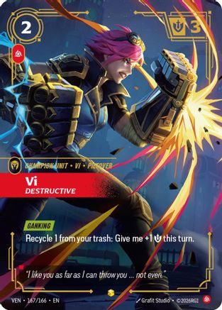 Image of Vi, Destructive (167/166) - Vendetta Foil