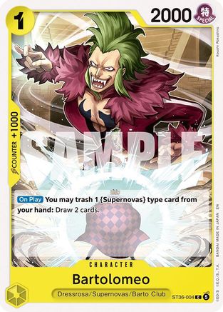 Image of Bartolomeo (ST36-004) - Starter Deck 36: YELLOW Eustass